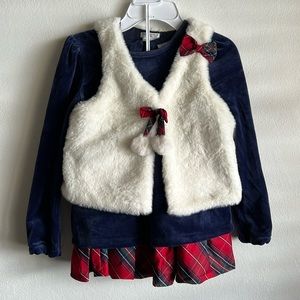 Christmas dress Plaid Navy Blue & Red Holiday Dress